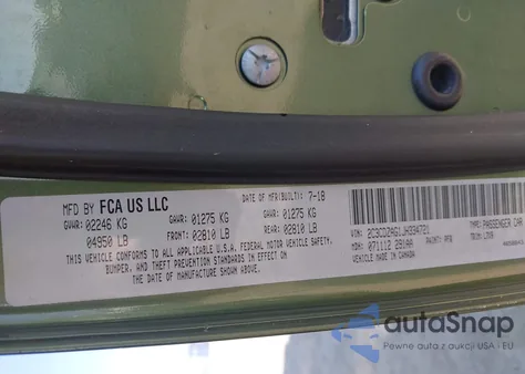 2018 Dodge Challenger Sxt из США, поврежденный, VIN 2C3CDZAG1JH334721